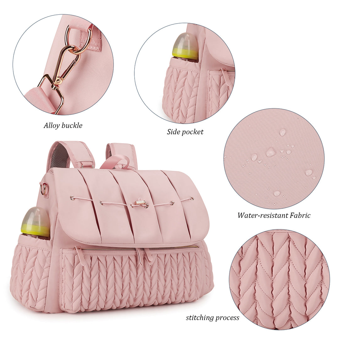 Elegant and Stylish Backpack with Faux Leather and Woven Design Kalsten