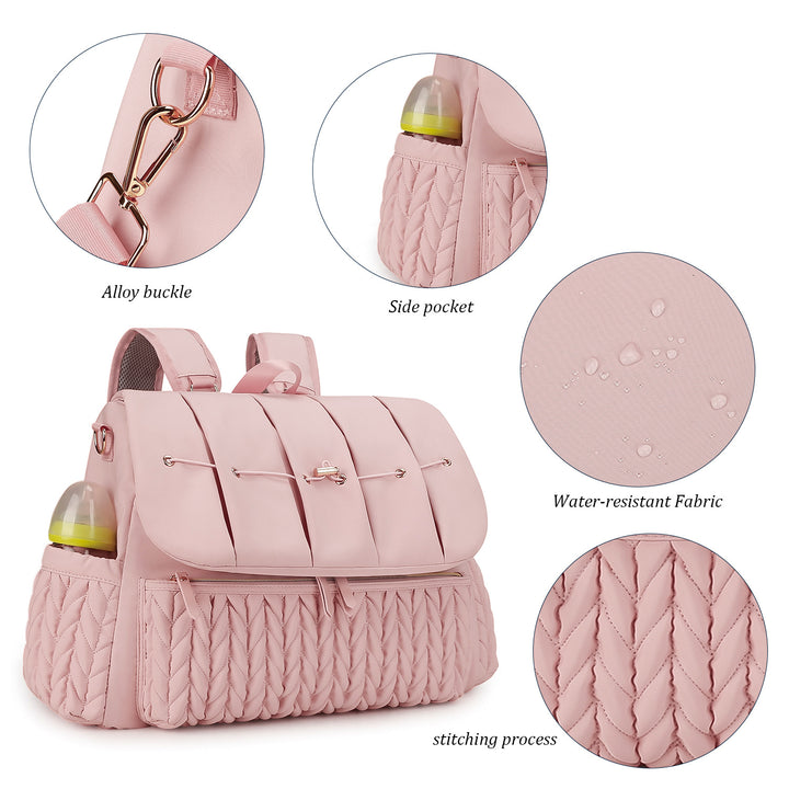 Elegant and Stylish Backpack with Faux Leather and Woven Design Kalsten