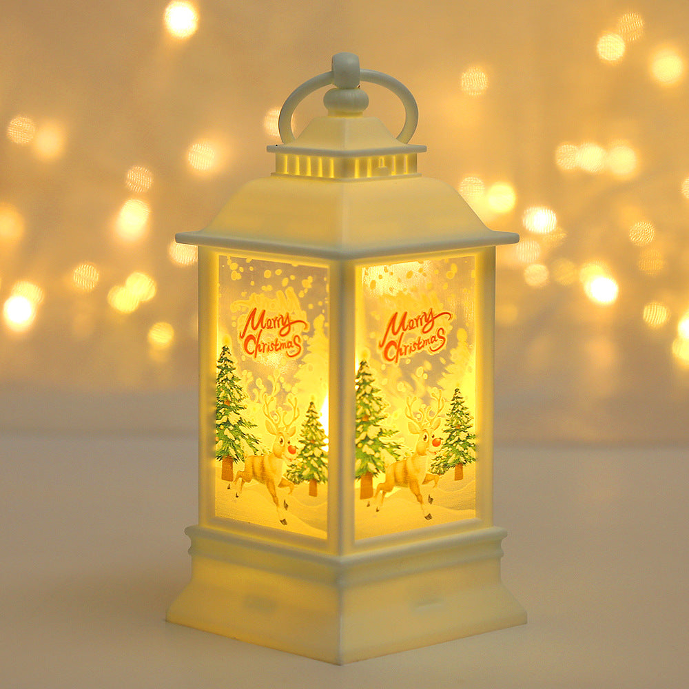 Festive Christmas lantern with snowman motif