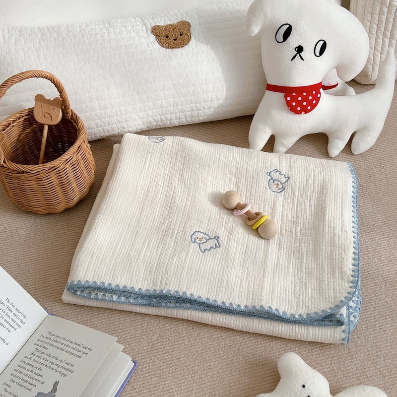 Unisex cuddly muslin blanket with cute animal design Kalsten