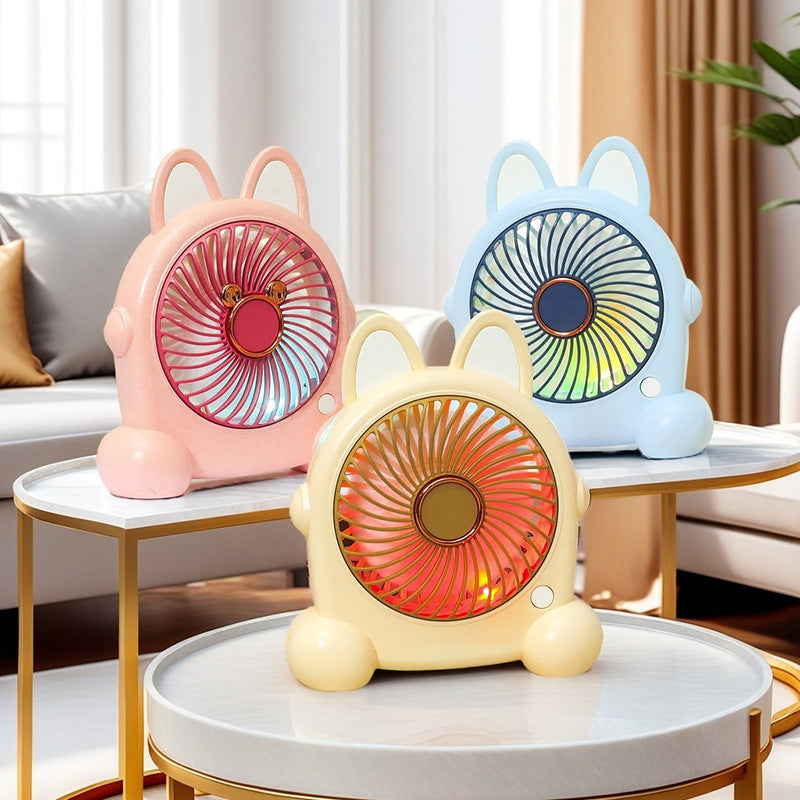 Unisex portable table fan in cute animal design with USB connection and rechargeable battery Kalsten