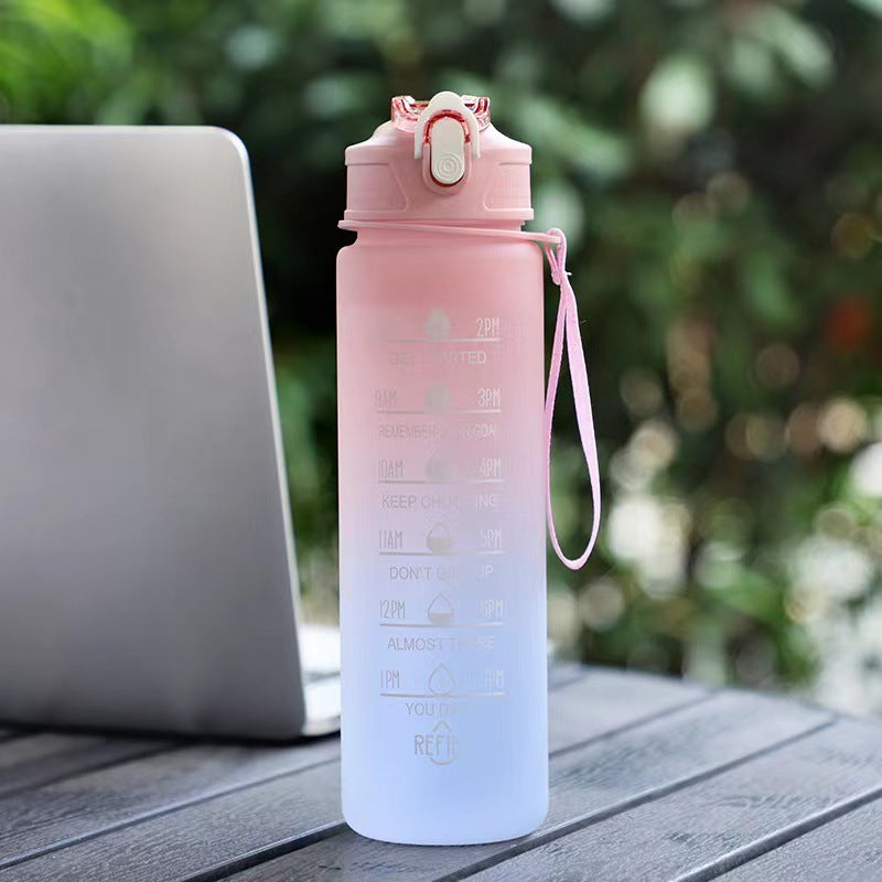 Women's Motivation Water Bottle with Integrated Time Marking Kalsten