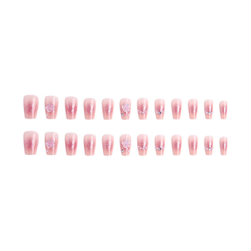 Elegant Floral Decorative Press-On Nail Set