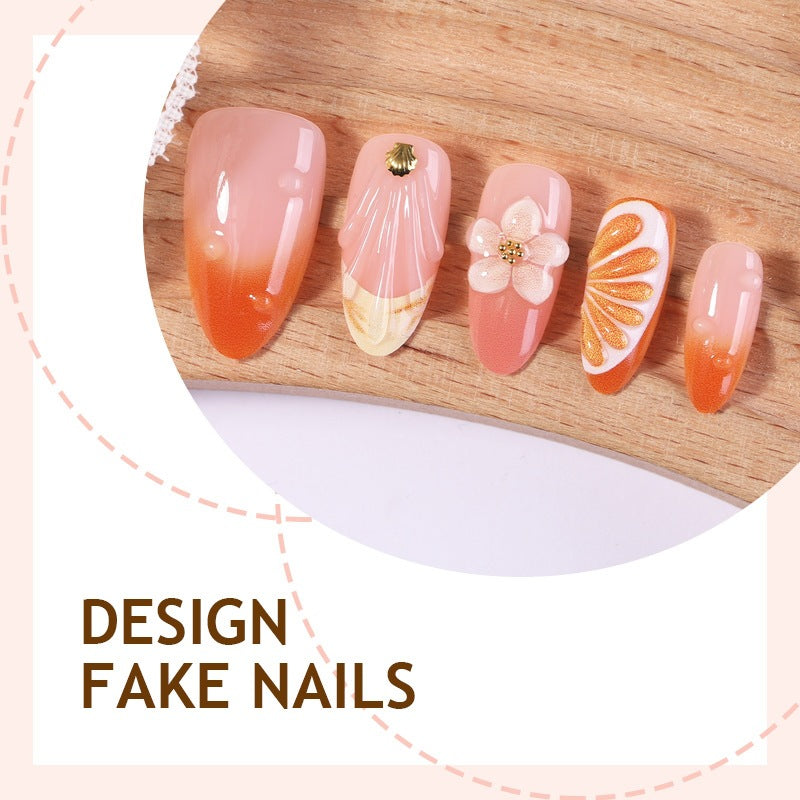 Creative nail set with floral and fruit decorations Kalsten
