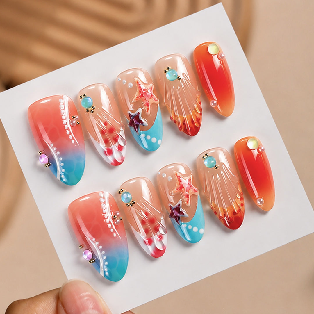 Art nail set with colorful accents and striking designs Kalsten