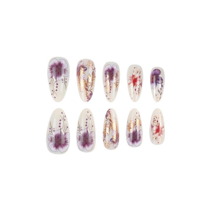 Floral-Design Elegant Stiletto Press-On Nails Kalsten