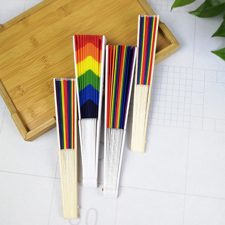 Women's colorful hand fan with artistic design Kalsten