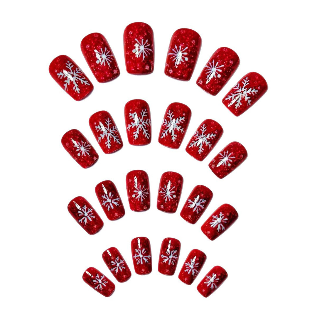 Creative Nail Art with Festive Snowflake Design Kalsten