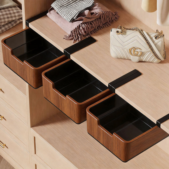 Retractable Under-Shelf Wire Mesh Drawer for Closet Organization