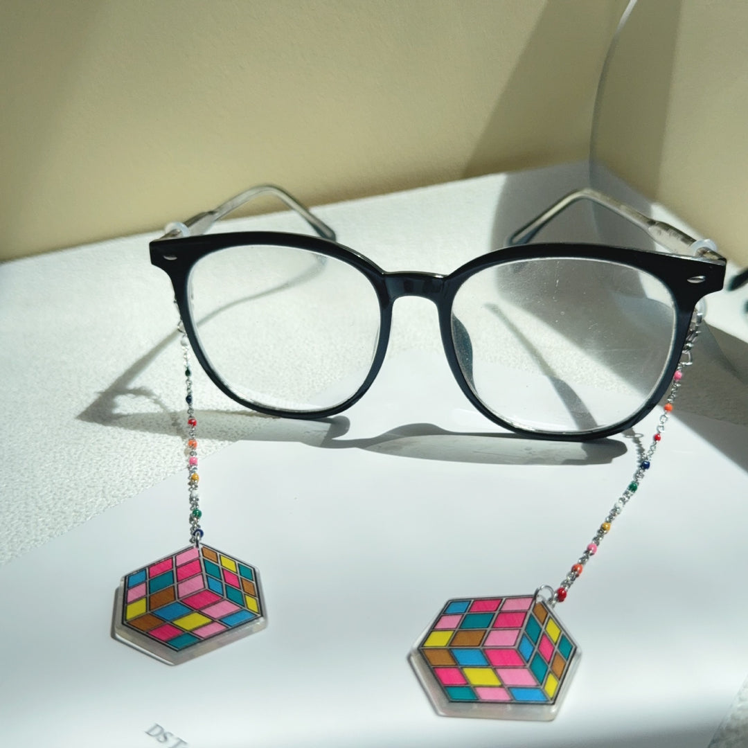 Colorful Rubik's Cube Dangle Earrings Kalsten