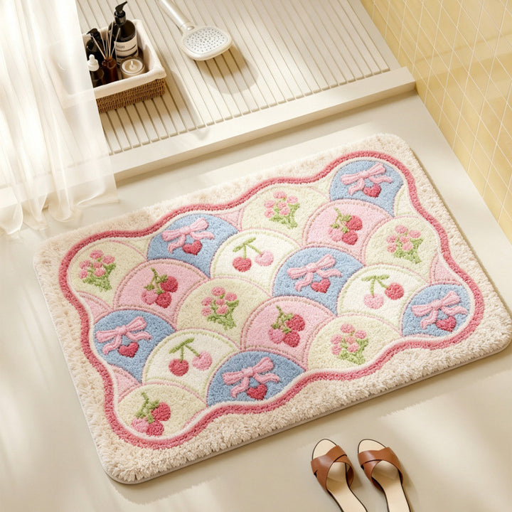 Playful Rocket-Themed Bath Mat