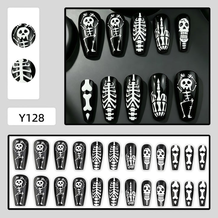 Art Nail Set with Skeleton Designs Kalsten