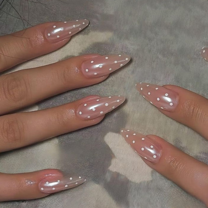 Artistic Polka Dot Stiletto Press-On Nails Kalsten