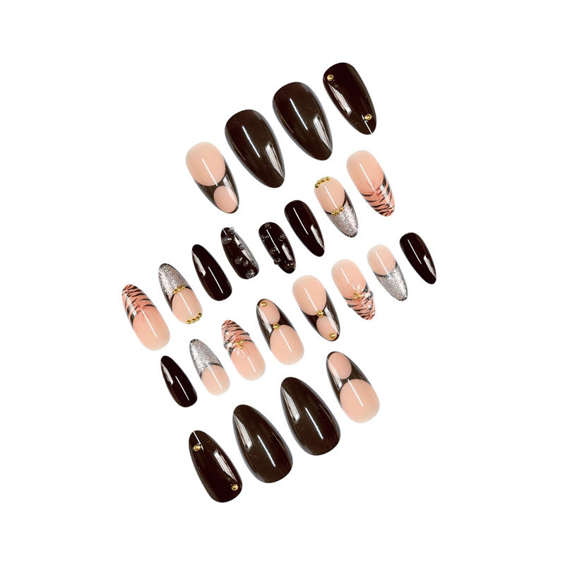 Artistic Stiletto Press-On Nail Art with Butterfly Accents Kalsten