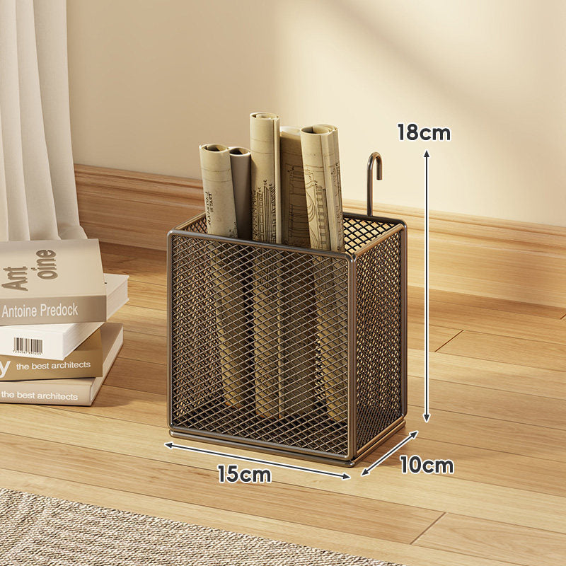 Vertical Mesh Desktop Roll Document & Utensil Organizer
