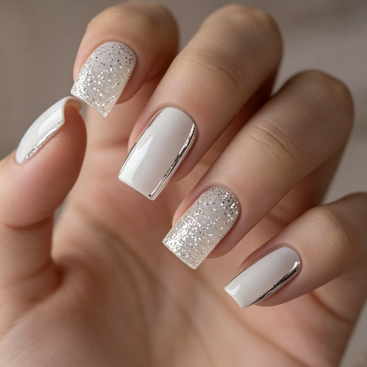 Elegant Glittery Acrylic Nail Extensions Kalsten