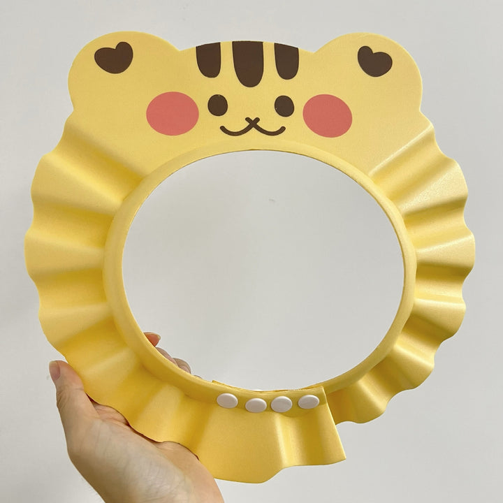 Adjustable Infant Shampoo Rinse Visor with Protective Ruffle Shield