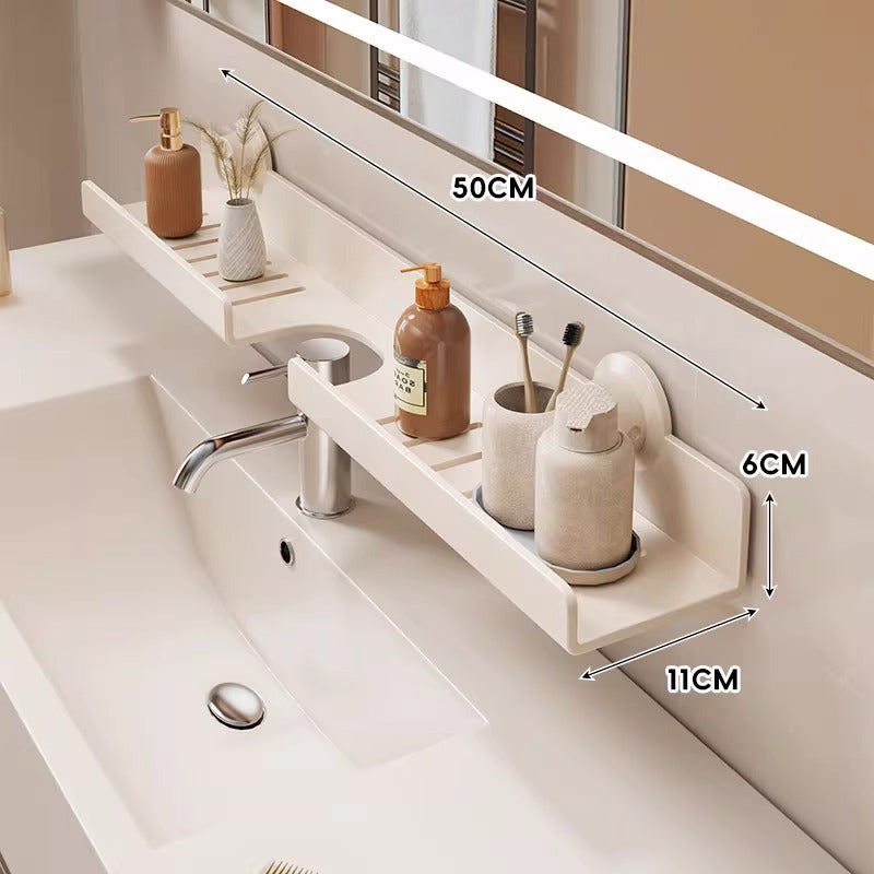 Slim Ventilated Suction-Mounted Bathroom Vanity Shelf