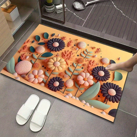 Flower Pattern Soft Indoor Mat Kalsten
