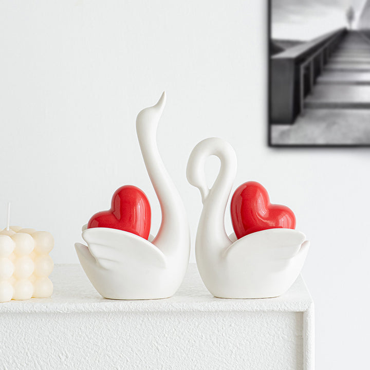 Elegant and romantic swans decorative figure Kalsten