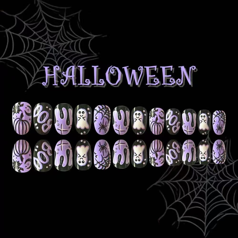 Halloween Artificial Nail Set with Spooky Designs Kalsten