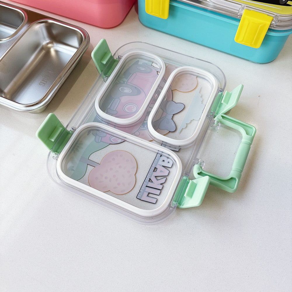Cartoon-Themed Multi-Compartment Lunch Container