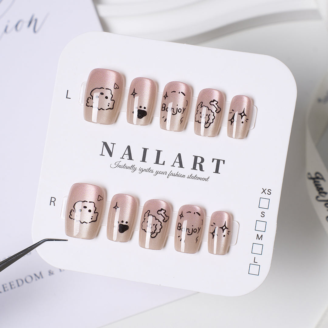Decorative Press-On Nail Extensions with Bow and Rhinestone Accents Kalsten