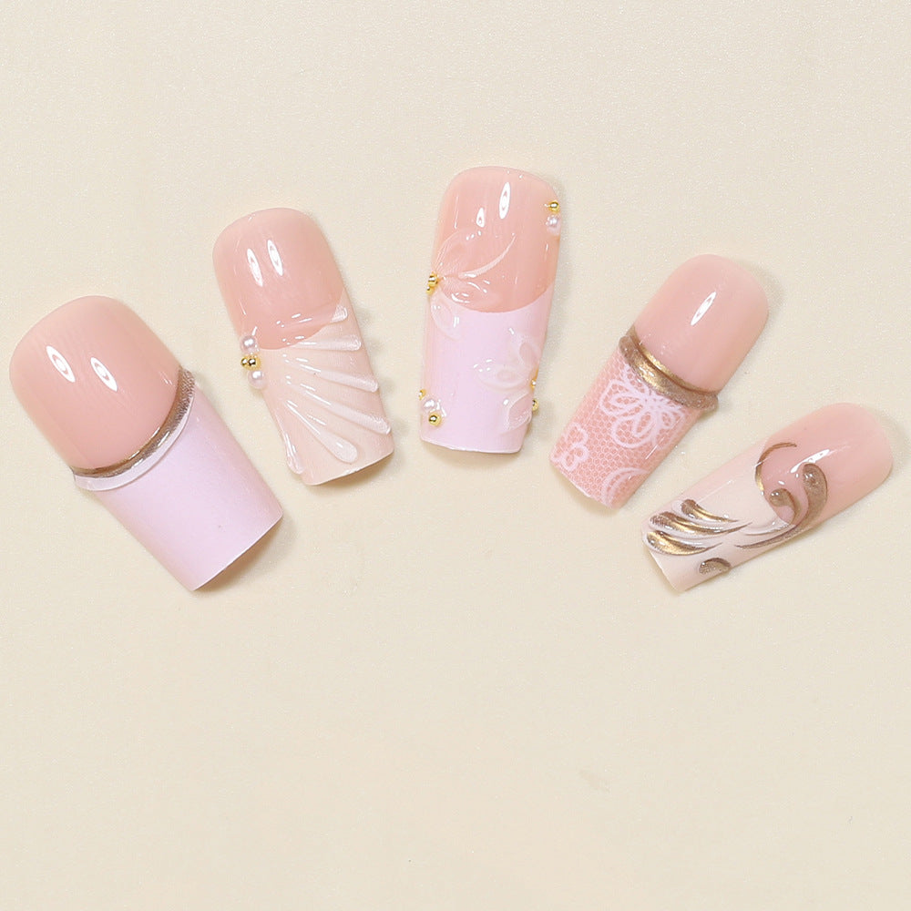 Elegant Decorative Press-On Nail Tips Kalsten
