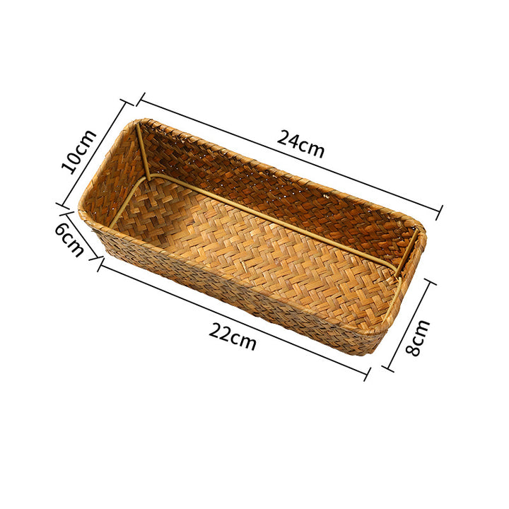 Unisex Rectangular Storage Basket made of Natural Wicker Kalsten