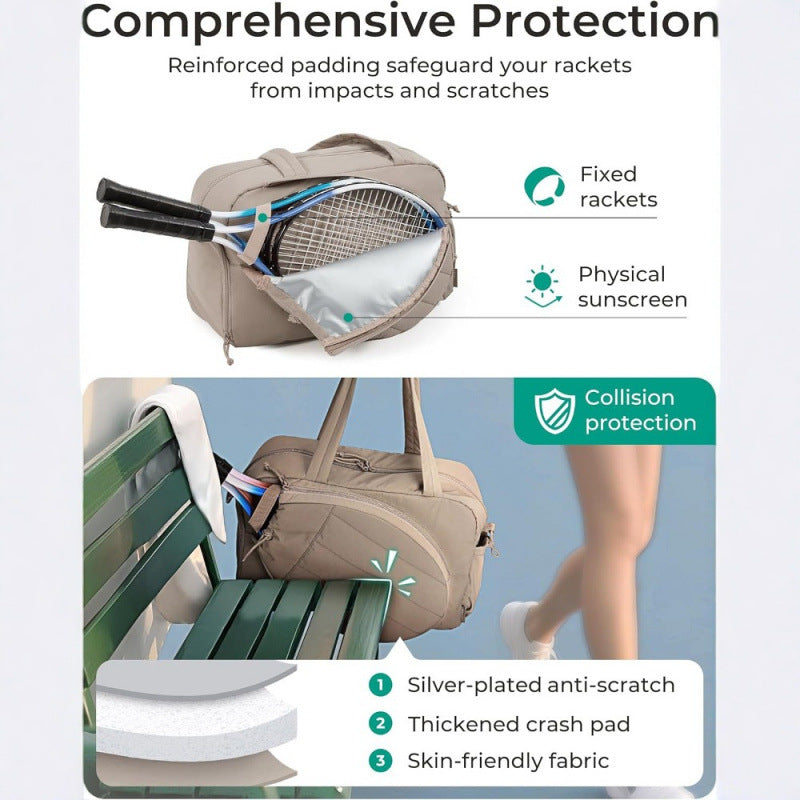 Multifunctional sports bag with integrated compartments for tennis accessories Kalsten
