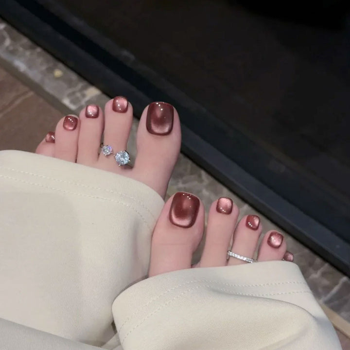 Heart-Embellished Press-On Toe Nails Kalsten