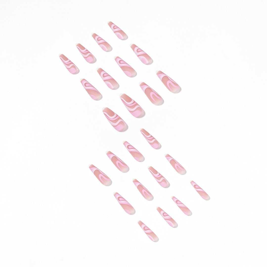 Artificial nail extensions with elegant wave design Kalsten