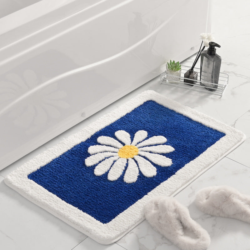 Floral Patterned Plush Bath Mat Kalsten