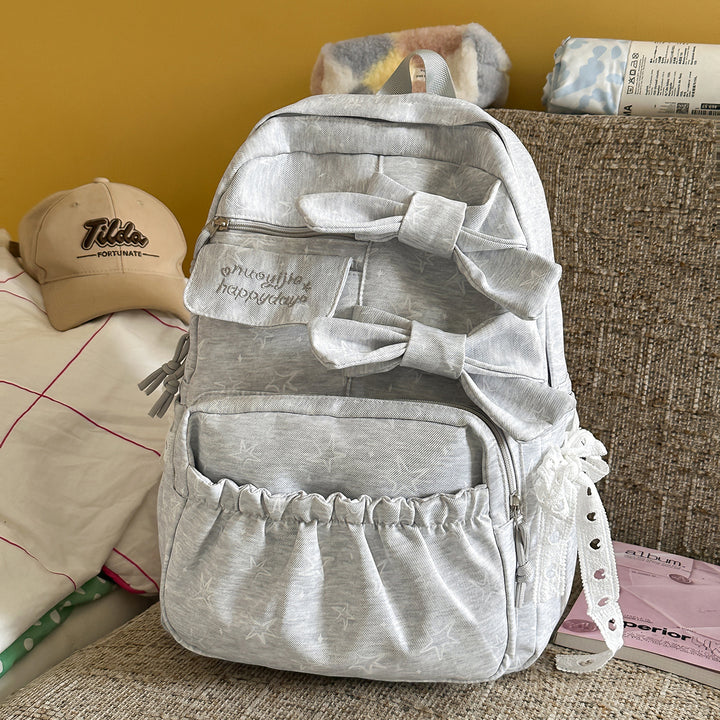 Bow-Embellished Casual Backpack Kalsten