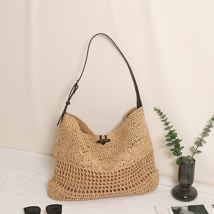 Hand-knotted shopper bag with trendy mesh design Kalsten