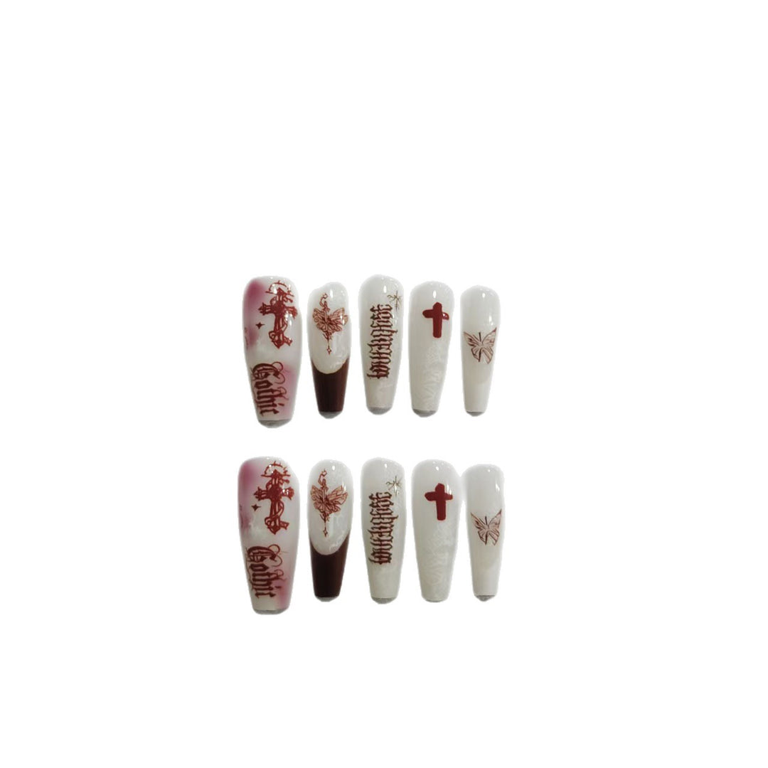Gothic Themed Press-On Nail Art Kalsten