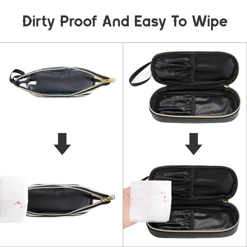 Cosmetic Organizer Bag with Transparent Design and Divided Interior Compartment Kalsten