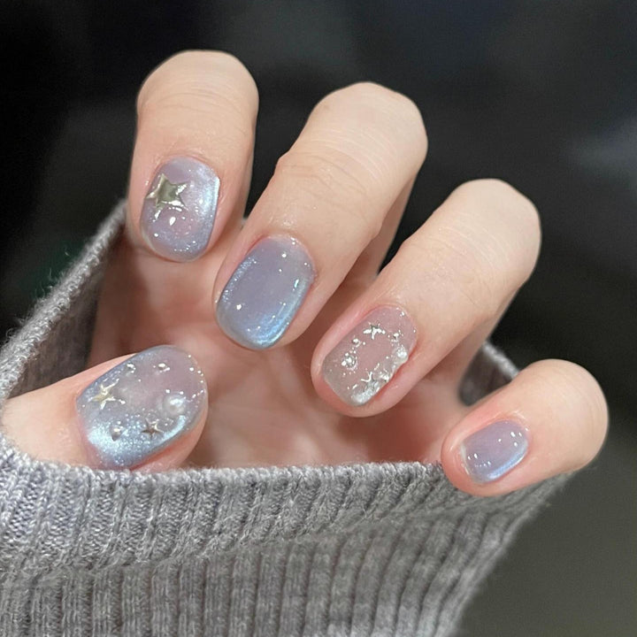 Artificial nails with shimmering star design Kalsten