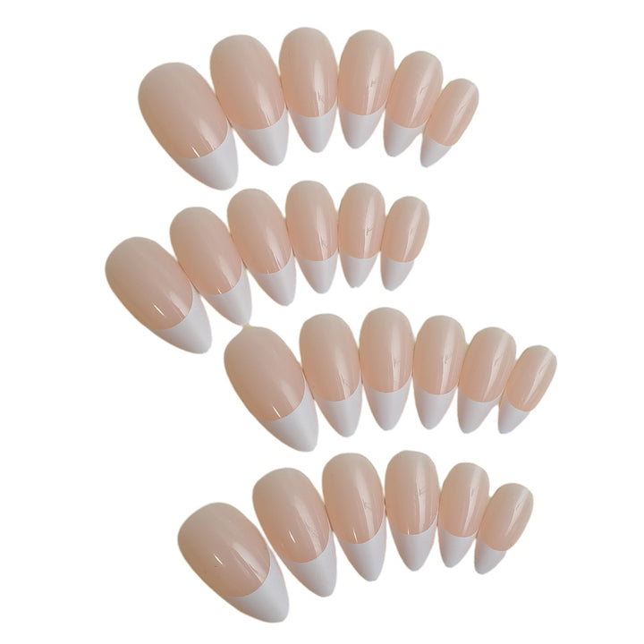 Elegant Stiletto French Tip Press-On Nails Kalsten