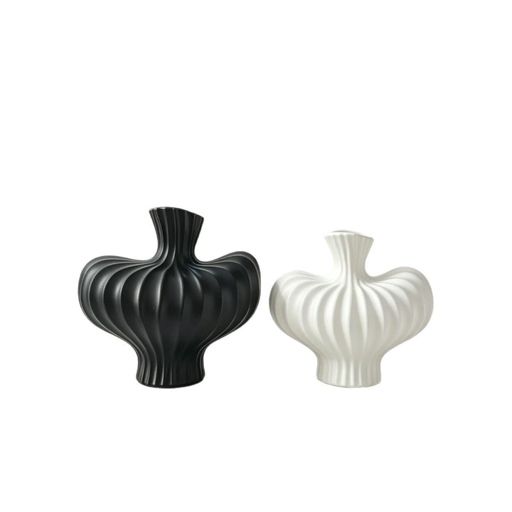 Sculpted Ribbed Decorative Vase Kalsten