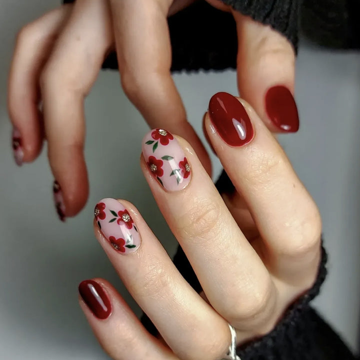 Floral Accent Nail Art Extensions Kalsten