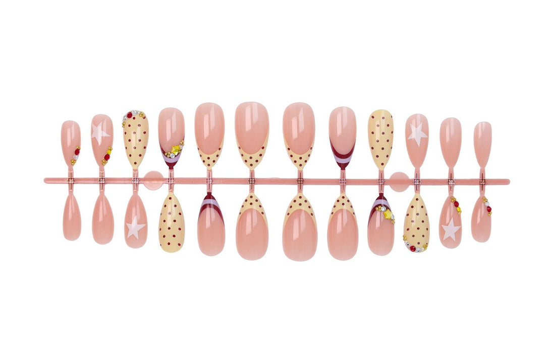 Acrylic Nail Set with Luxurious Accents and Creative Designs Kalsten
