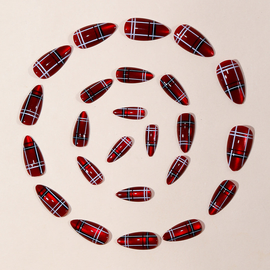 Trendy Plaid Nail Art Extensions Kalsten