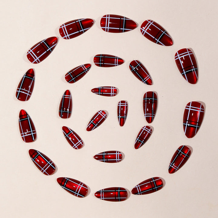 Trendy Plaid Nail Art Extensions Kalsten