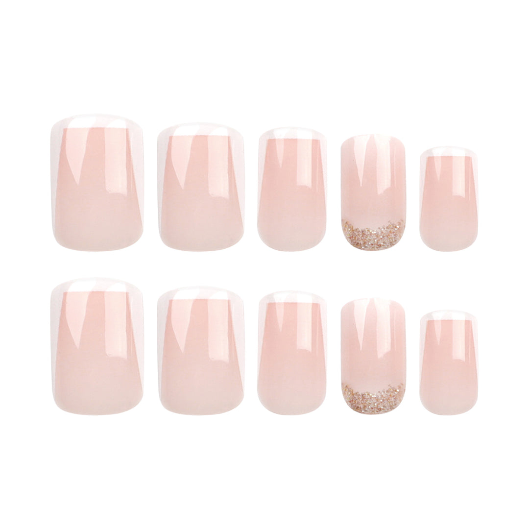 Artistic nail extensions with French design Kalsten