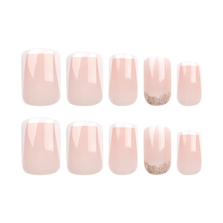 Artistic nail extensions with French design Kalsten