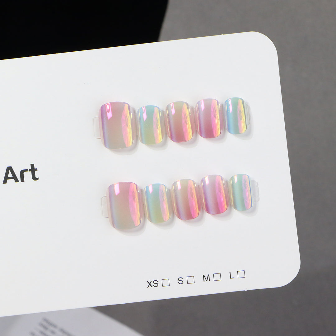 Iridescent Press-On Nail Art Set Kalsten
