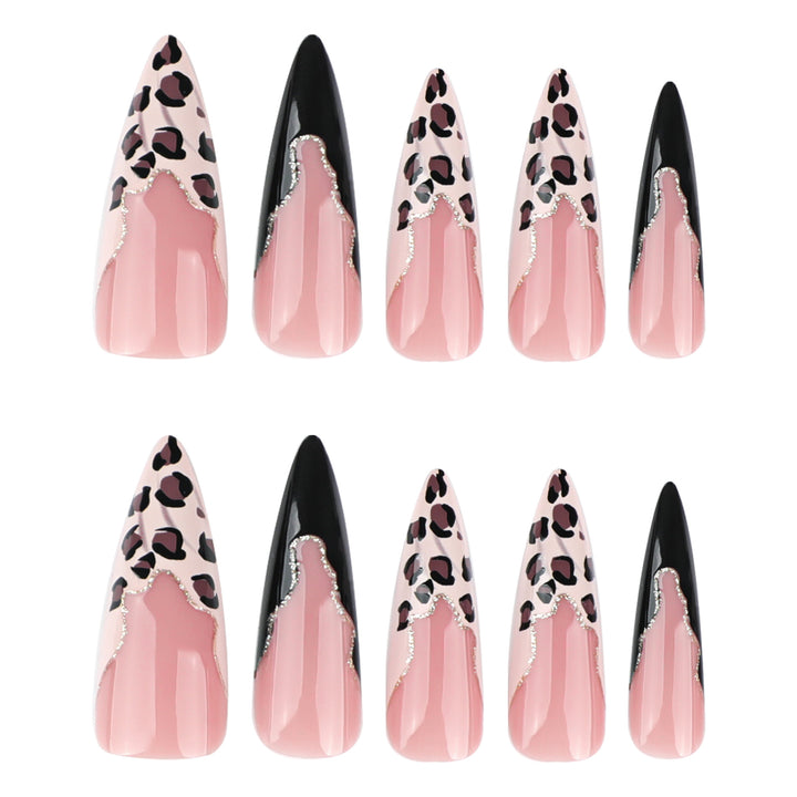 Artful stiletto nails in elegant leopard design Kalsten