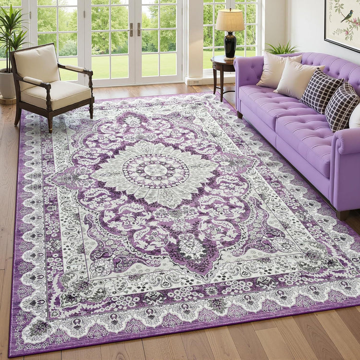 Elegant Vintage-inspired Polyester Rug