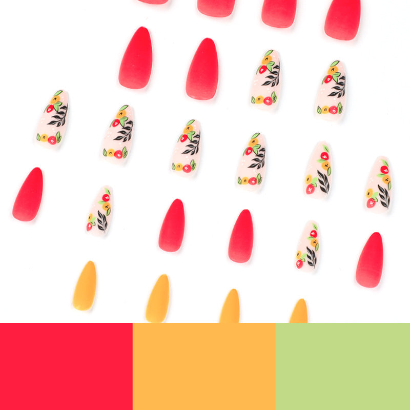 Artful nail extensions with colorful fruity decorations Kalsten